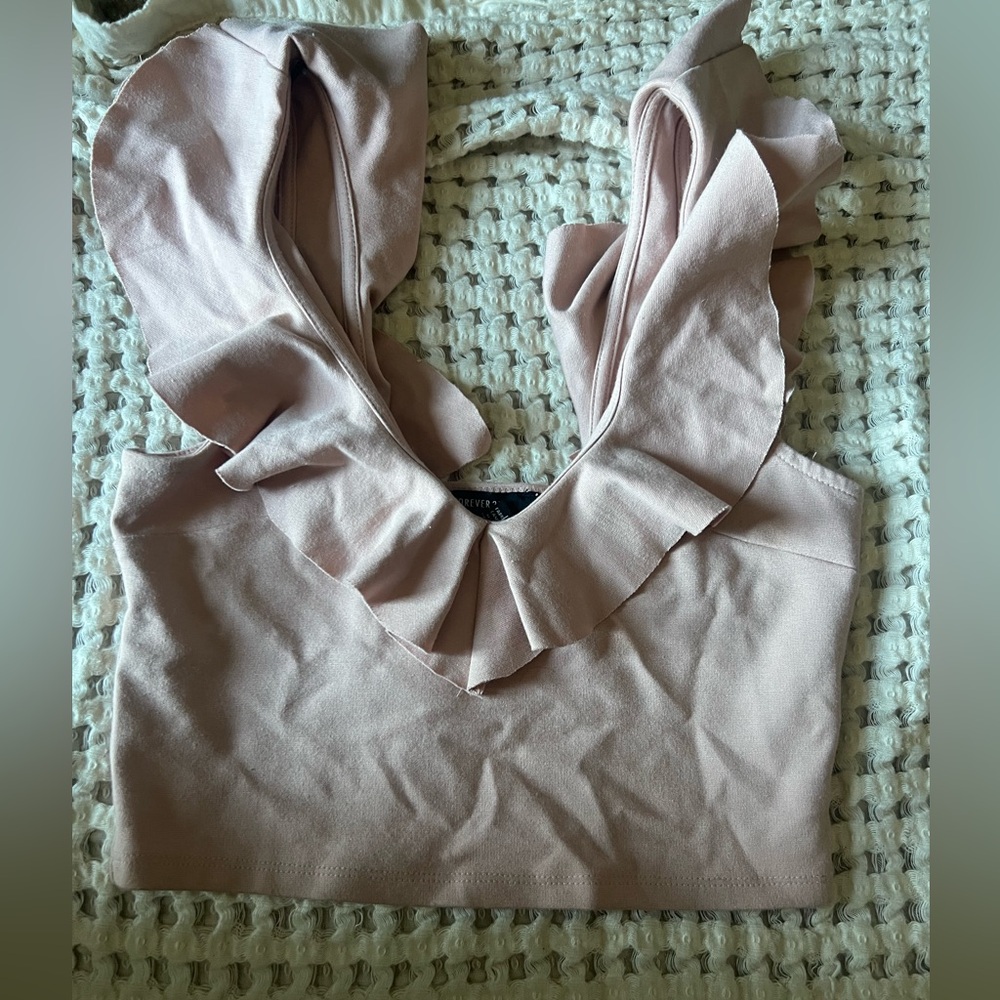 Forever 21 Pink Ruffle Crop Top